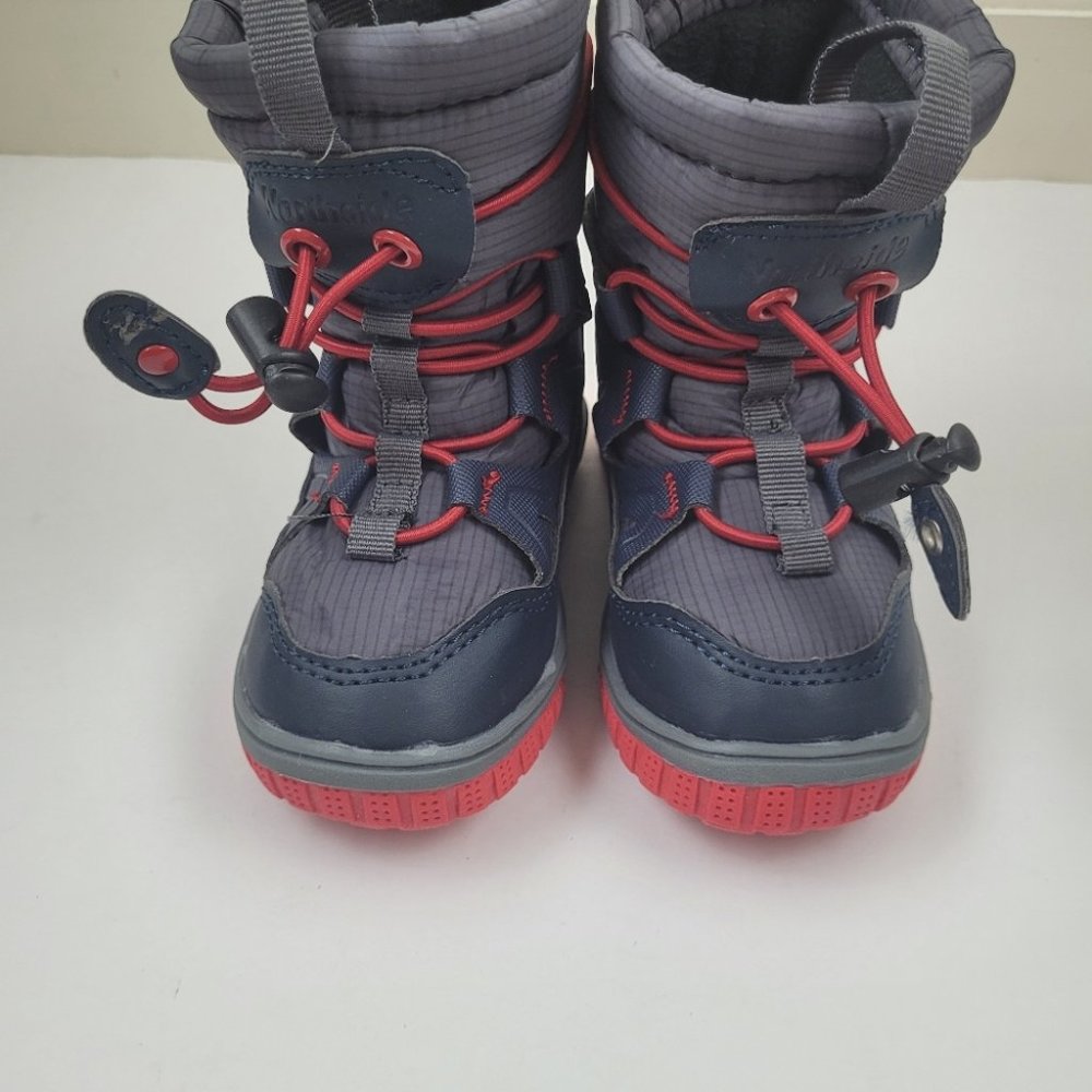 Northside toboggan toddler snow boots gray/red size 5.